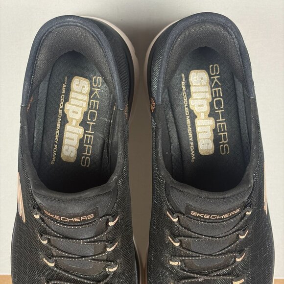 Skechers Slip-Ins Summits Classy Nights Casual Shoes Womens 7.5 Black Rose Gold - Picture 8 of 10